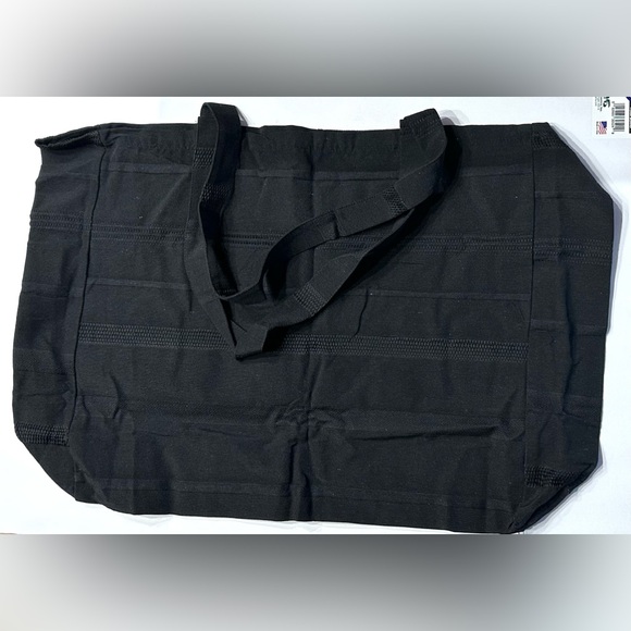 Zara Genuine Extra Large Black Shopper Tote Fabric Foldable Tote Reusable Bag - Picture 3 of 13